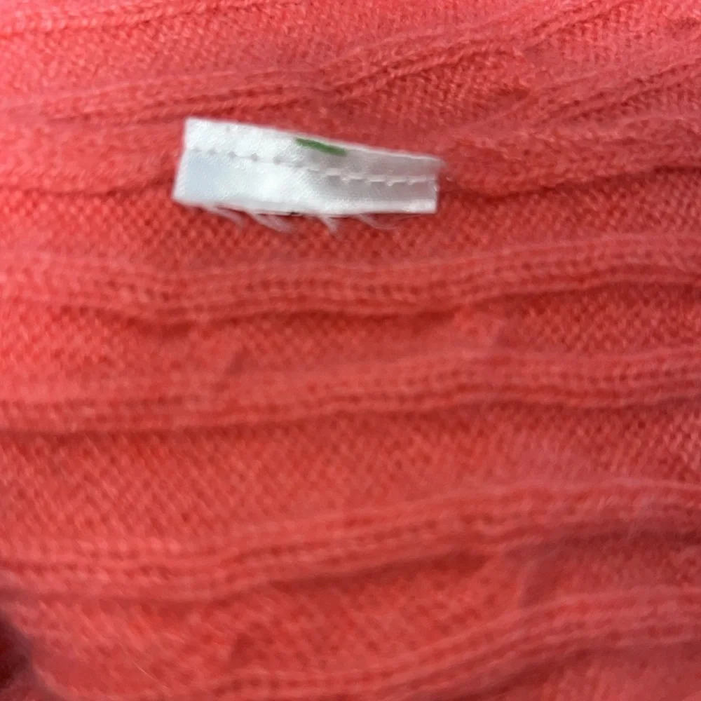 Lilly Pulitzer 100% Cashmere Pull Over V-Neck Cable knit Sweater Salmon Pink M